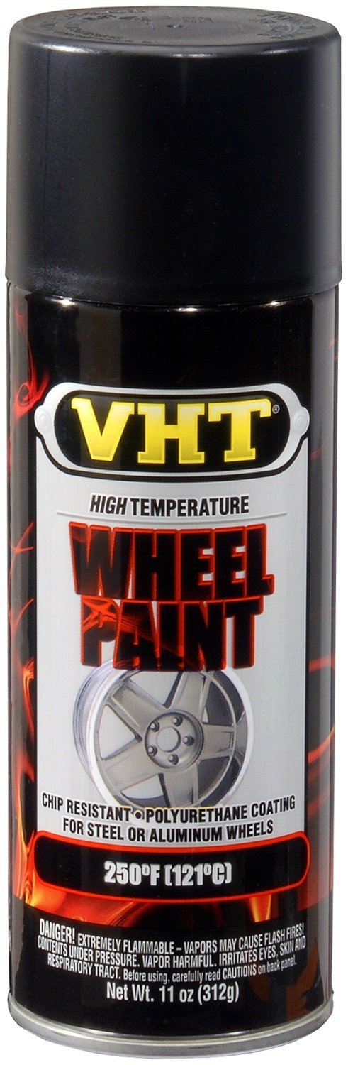 VHT SP183-6PK High Temperature Wheel Paint - Satin Black Spray Paint - 11 oz Aerosol Can, 6-Pack