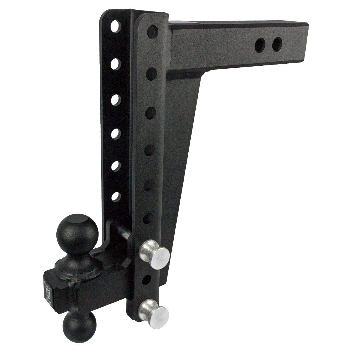 Bulletproof Hitches 2.5'' Adjustable Heavy Duty (22,000Lb Rating) 12'' Drop/Rise Trailer Hitch With 2'' And 2 5/16'' Dual Ball (