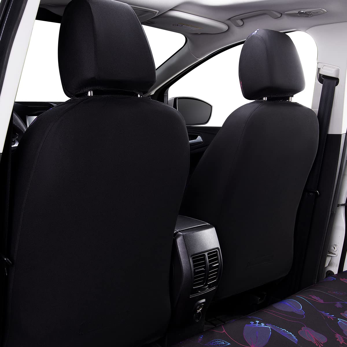 Flying Banner Butterfly Car Seat Covers Ful Set Fashion Universal Lady Woman Female Rear Bench Split Colorized (Muti-Color, Full Set -- Printing & Embriodery)
