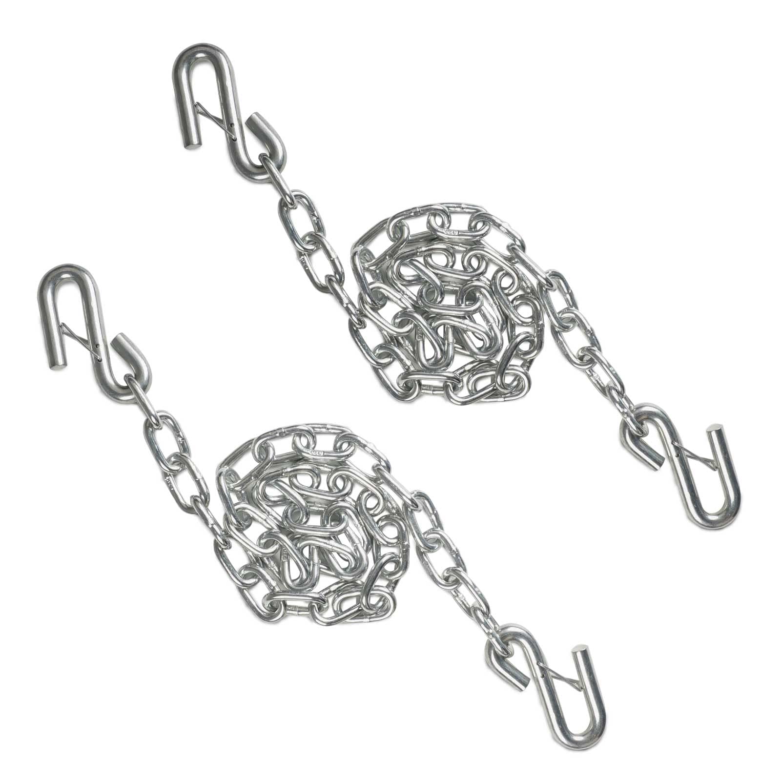 AYMMIC 1/4'' x 48'' Trailer Safety Chain with 2 Latches S Hook, 3,500Lbs Capacity, G30, Secures Tow Vehicle to Trailer, for RV, 