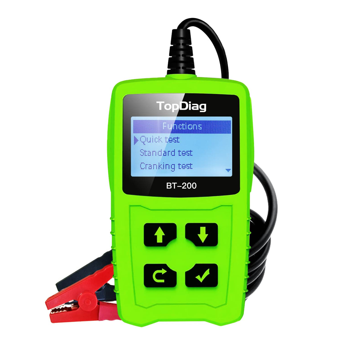 Topdiag Bt200 Car Battery Tester, 12V 24V Load Tester, 100-2000 Cca Automotive Charging Cranking System Tester Digital Auto Batt