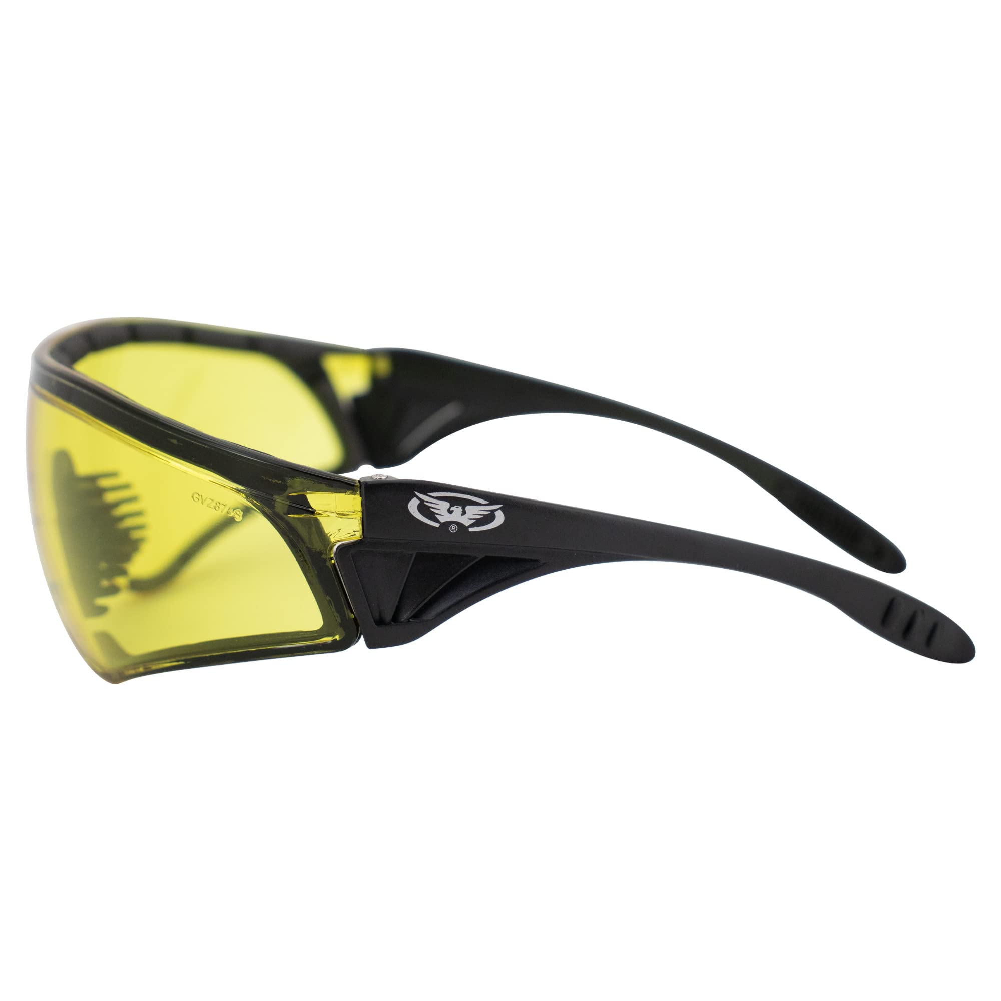 Global Vision Python Padded Wrap Around Safety Glasses Yellow Lens Z87.1