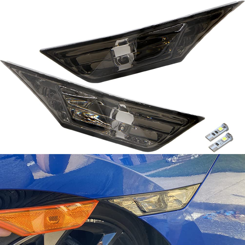 Smoked Lens 10Th Gen Civic Side Marker Lights For 2016 2017 2018 2019 2020 2021 Honda Civic Coupe Hatchback White Led Clearance