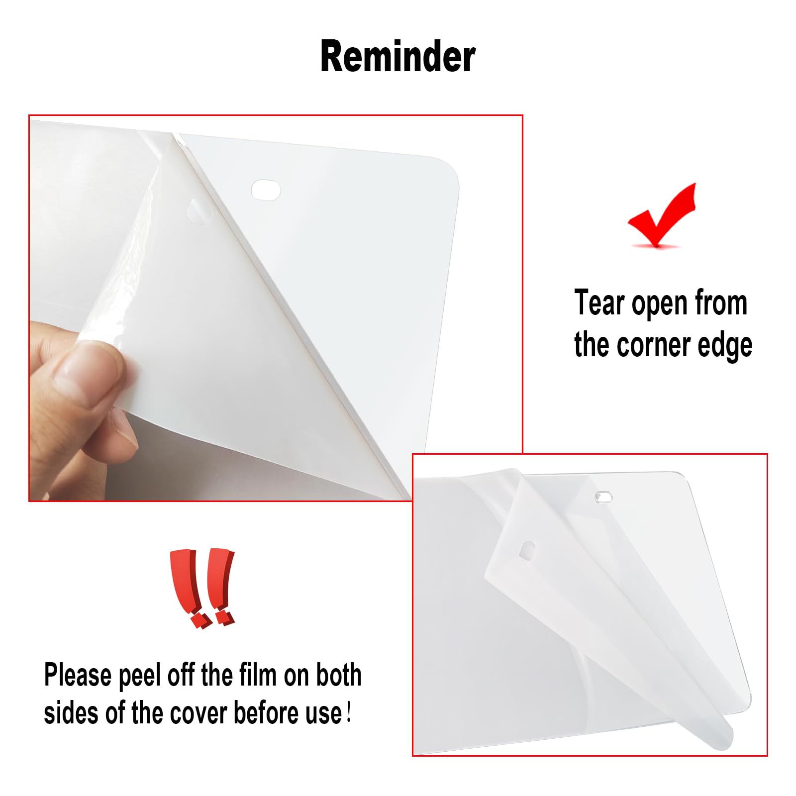 Aootf License Plate Covers- Clear Flat License Plate Protector, Unbreakable Plastic Protective Shield With Screws Caps, 2 Pack F