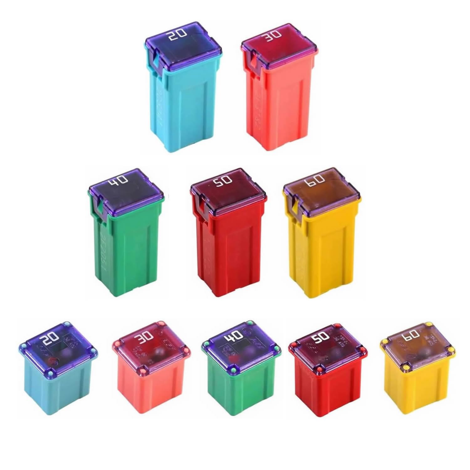 Jcase Fuse Kit Mini Jcase Fuse Assortment Low-High Profile 20A 30A 40A 50A 60A Fit For Ford Chevy/Gm Nissan And Toyota Pickup Tr