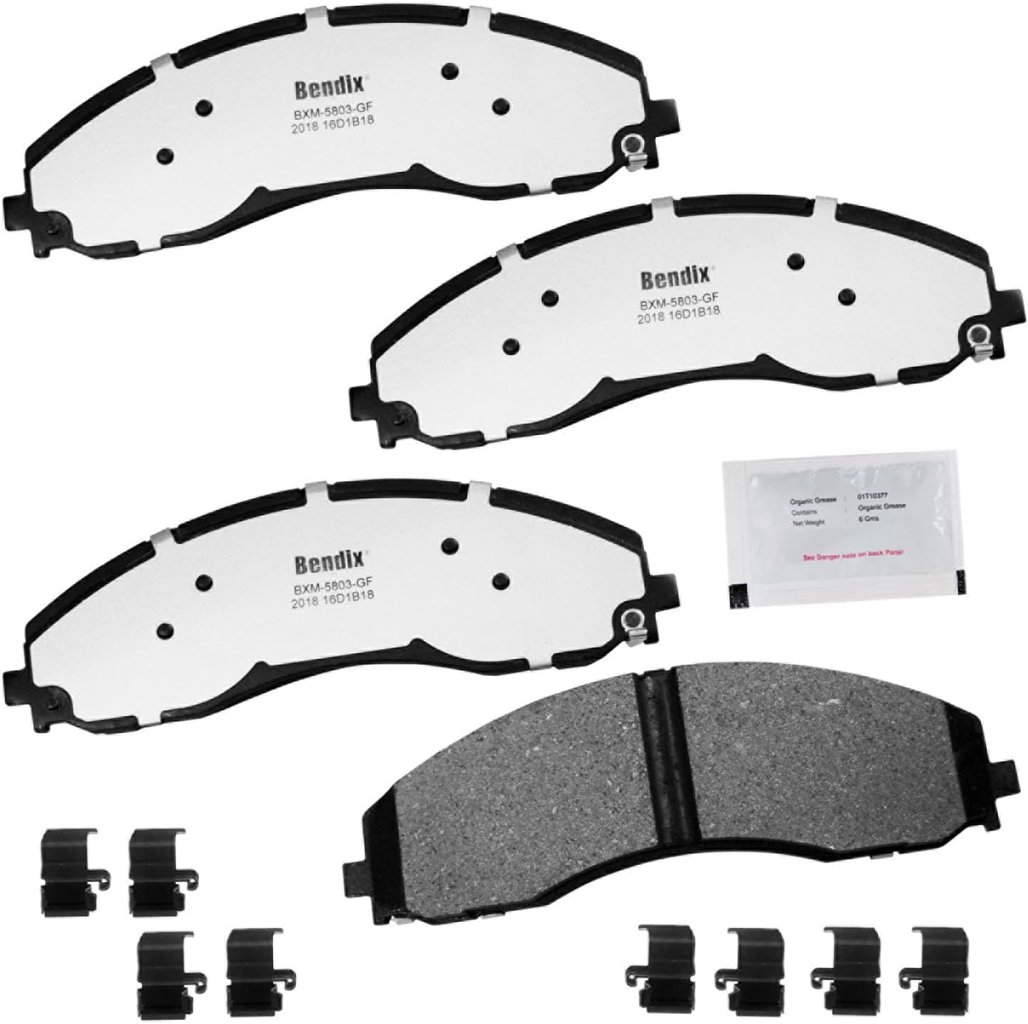 Bendix Fleet Metlok Mkd2018Fm Brake Pads Compatible With Ford F-450 Super Duty 2024-2017, F-550 Super Duty 2024-2017, F-600 Supe