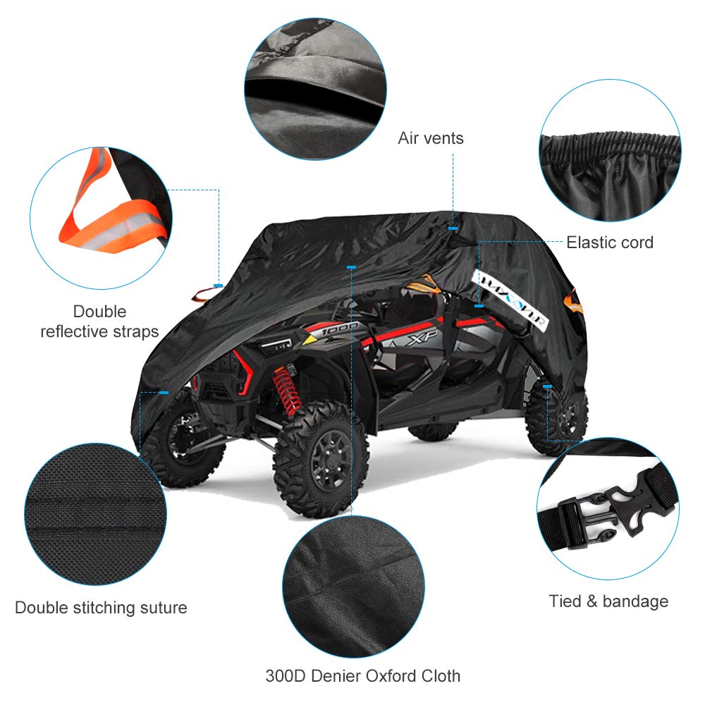 Utv Cover, Waterproof All Weather Sun-Uv Snow Protector Universal For Polaris Rzr Yamaha Can-Am Defender Kawasaki Ranger Cover 4