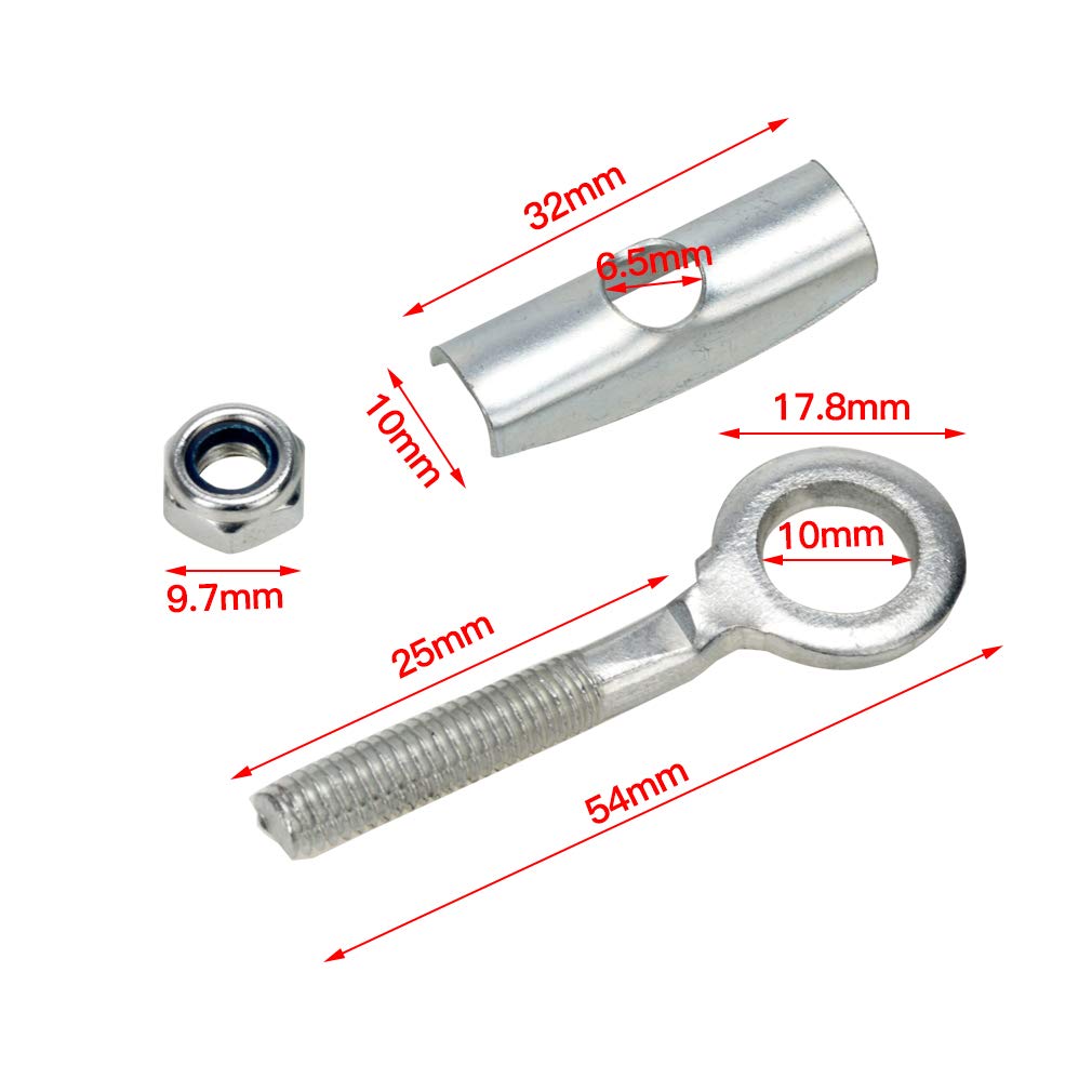 Hiaors 10Mm Axle Chain Adjuster Bolt Tensioner For 47Cc 49Cc Pocket Mini Dirt Motor Bike