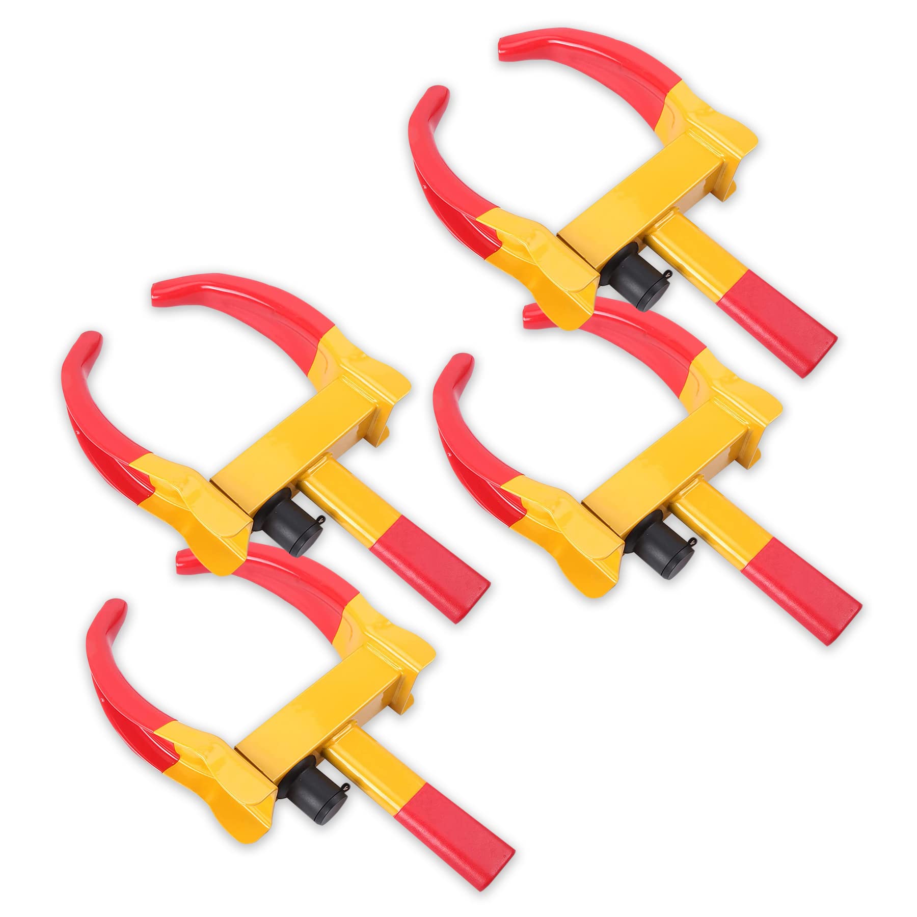 Zento Deals Security Tire Clamp - Heavy Duty Anti- Theft Vehicle Wheel Lock For Car Trailer (Yellow - 4 Pack)
