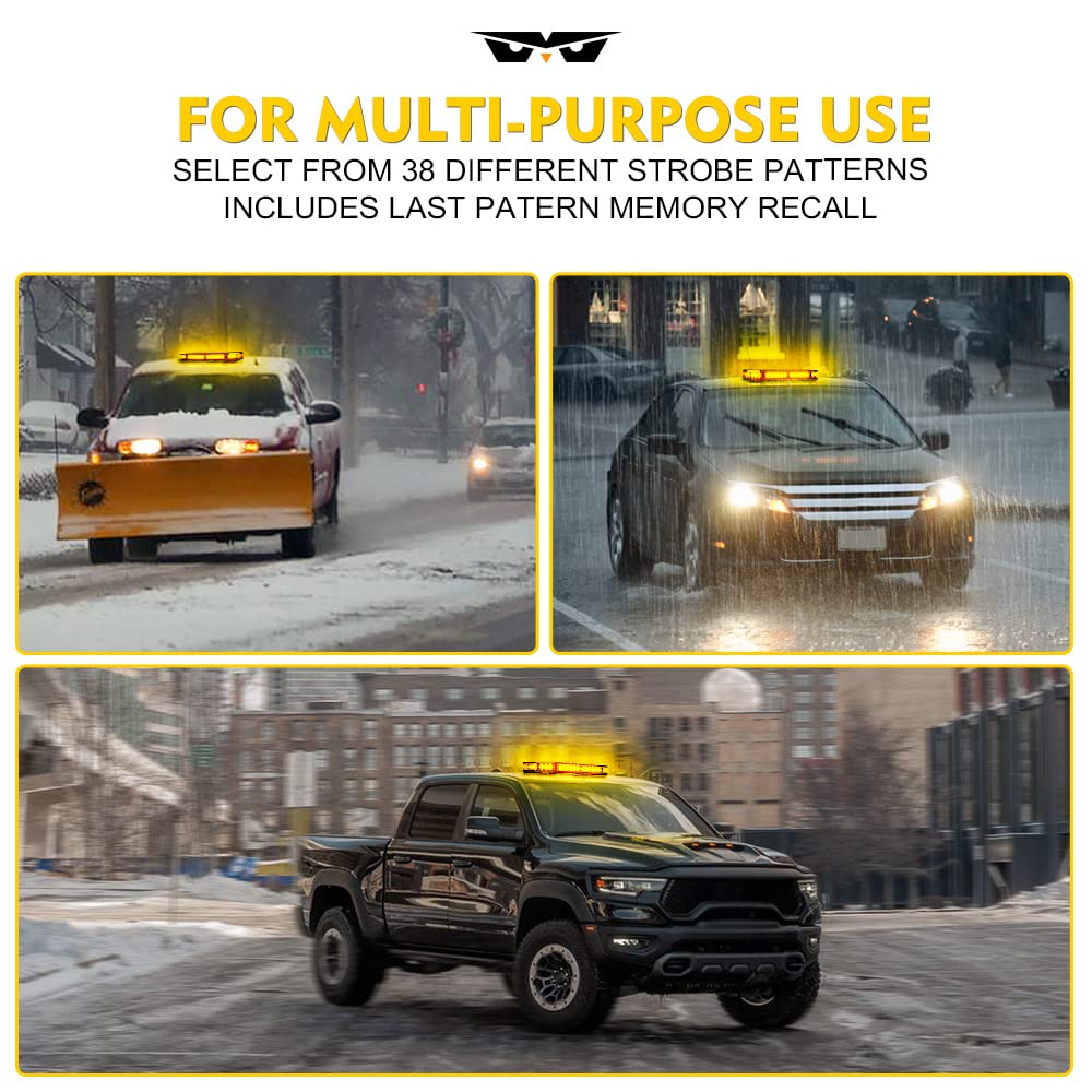 Lumenix 42 Led Roof Top Strobe Beacon Light Bar Hazard Warning Emergency Flashing Plow Lights With Controller For Construction V