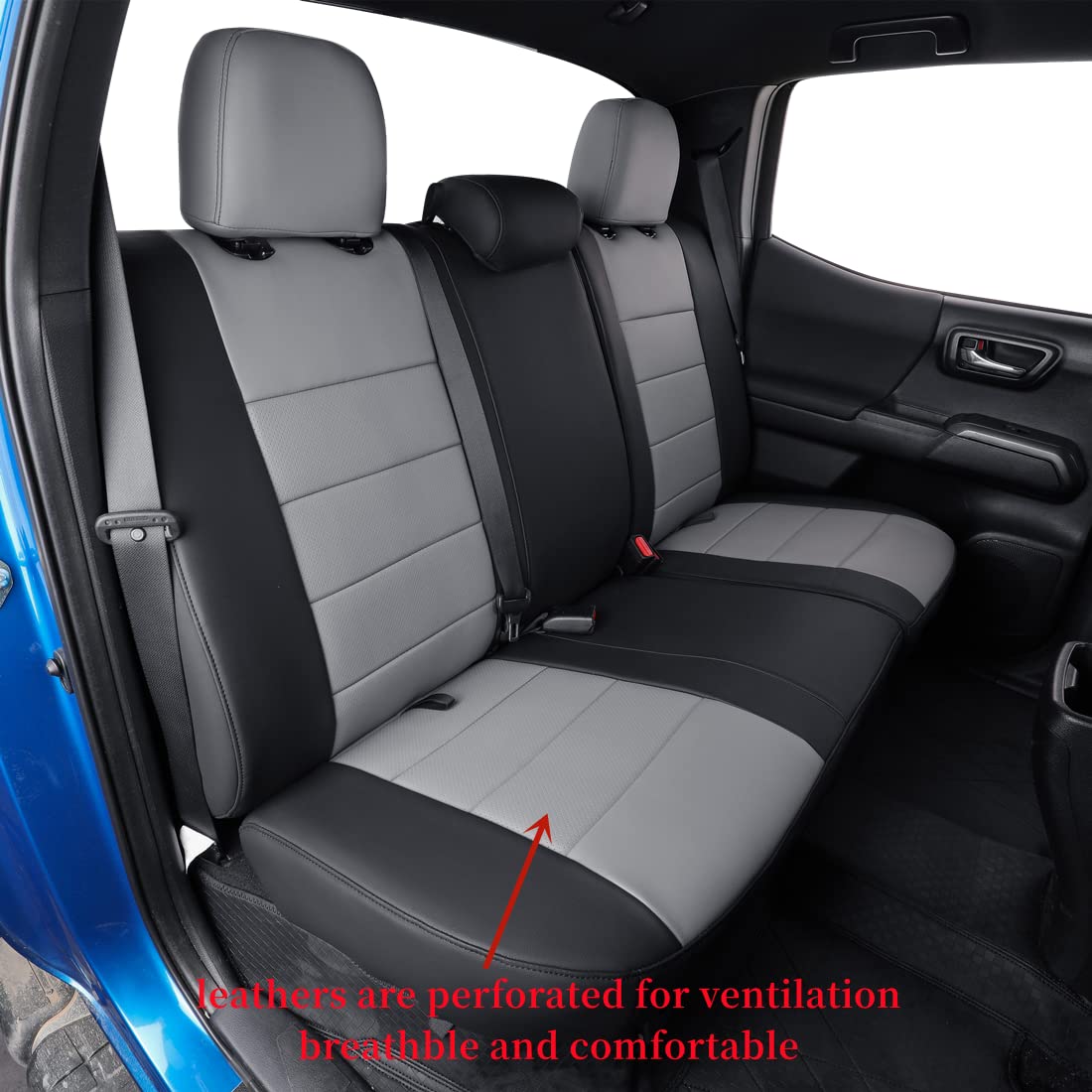 Coverdream Custom Fit Seat Covers For Toyota Tacoma Double Cab/Extended Cab/Crew Cab 2016 2017 2018 2019 2020 2021 2022 2023, Fu