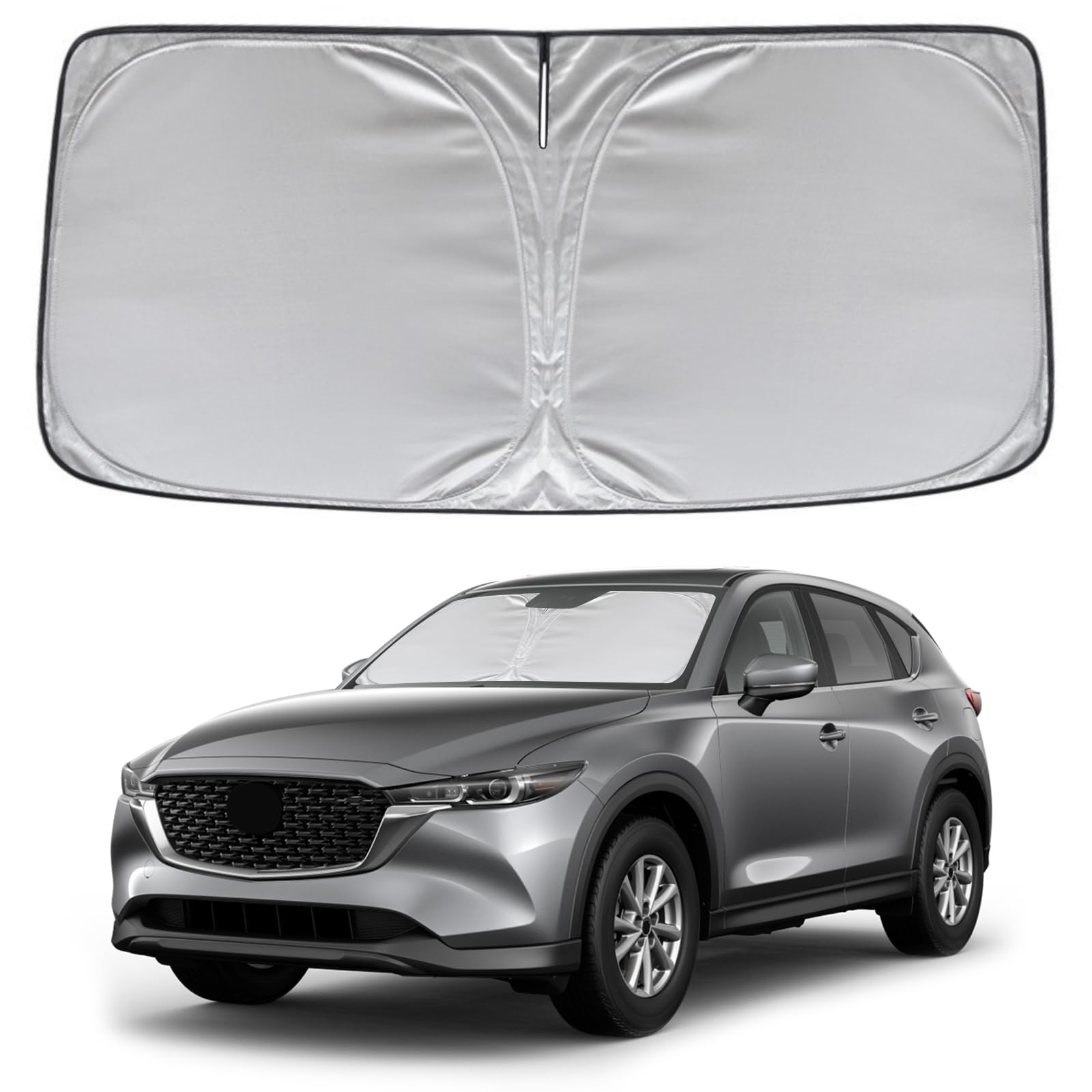 Kayzt Windshield Sun Shade For Mazda Cx5 2017-2025 Foldable Sunshade Cx-5 Sport, Touring, Grand Touring, 4 Door Crossover Front