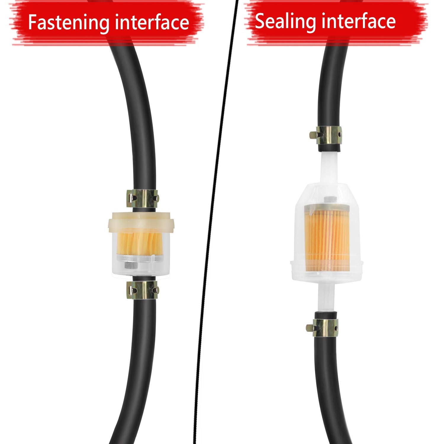 Cocomocart 10-Foot Length Stretchy 1/4 Inch Id Fuel Line+20Pcs 2/5' Id Hose Clamps For Kawasaki Kohler Briggs & Stratton Small Engines