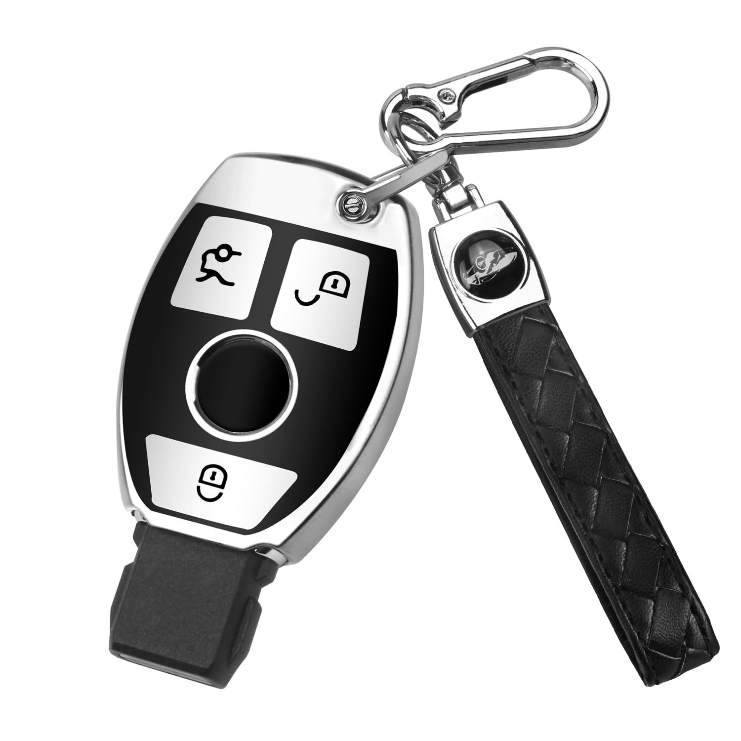 Qbuc For Mercedes Benz Key Fob Cover With Keychain,Compatible With Mercedes-Benz A B C E G R S M Class Cla Clk Amg Cls Gla Glc G