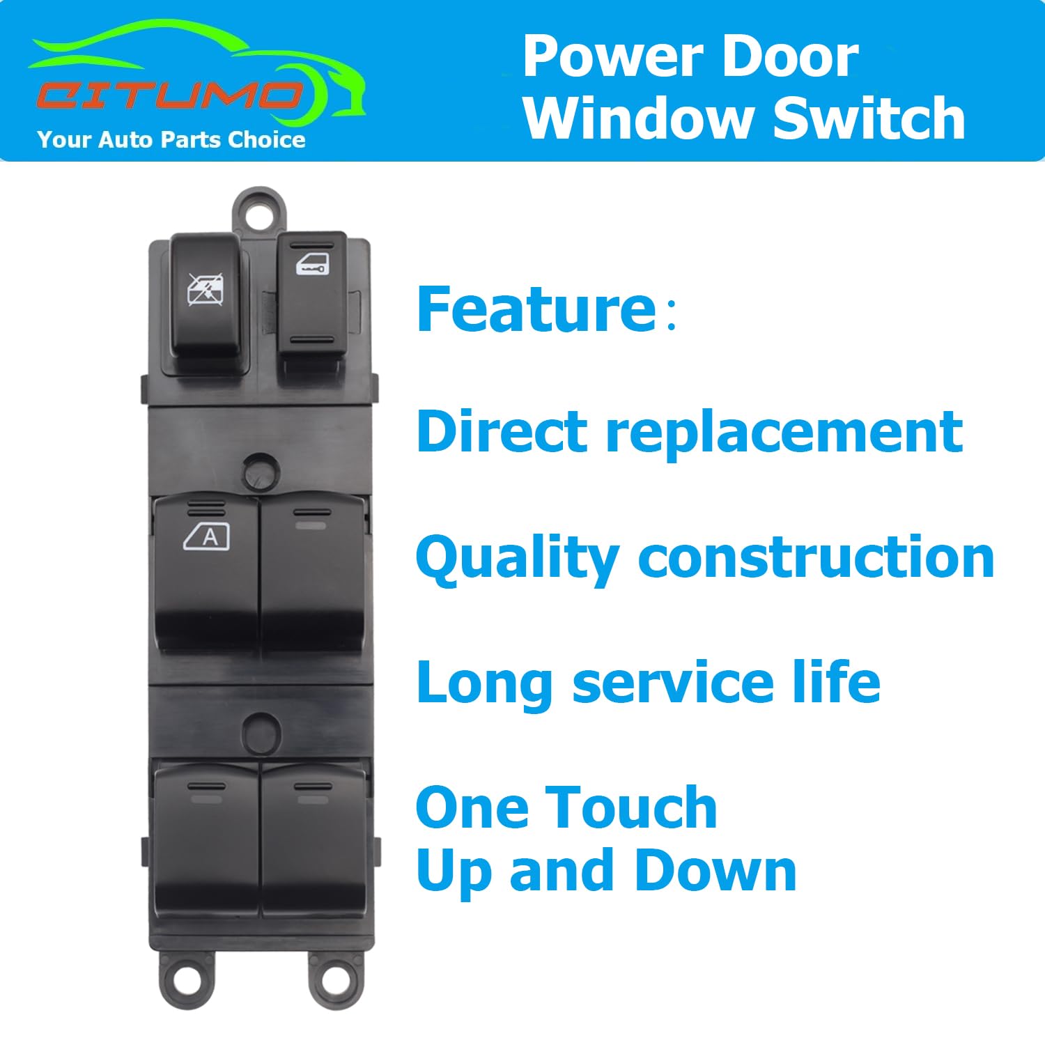 25401-Ea003 Driver Side Master Power Window Switch Compatible With 2005-2012 Frontier & Xterra, Replace Oe# 25401Ea003
