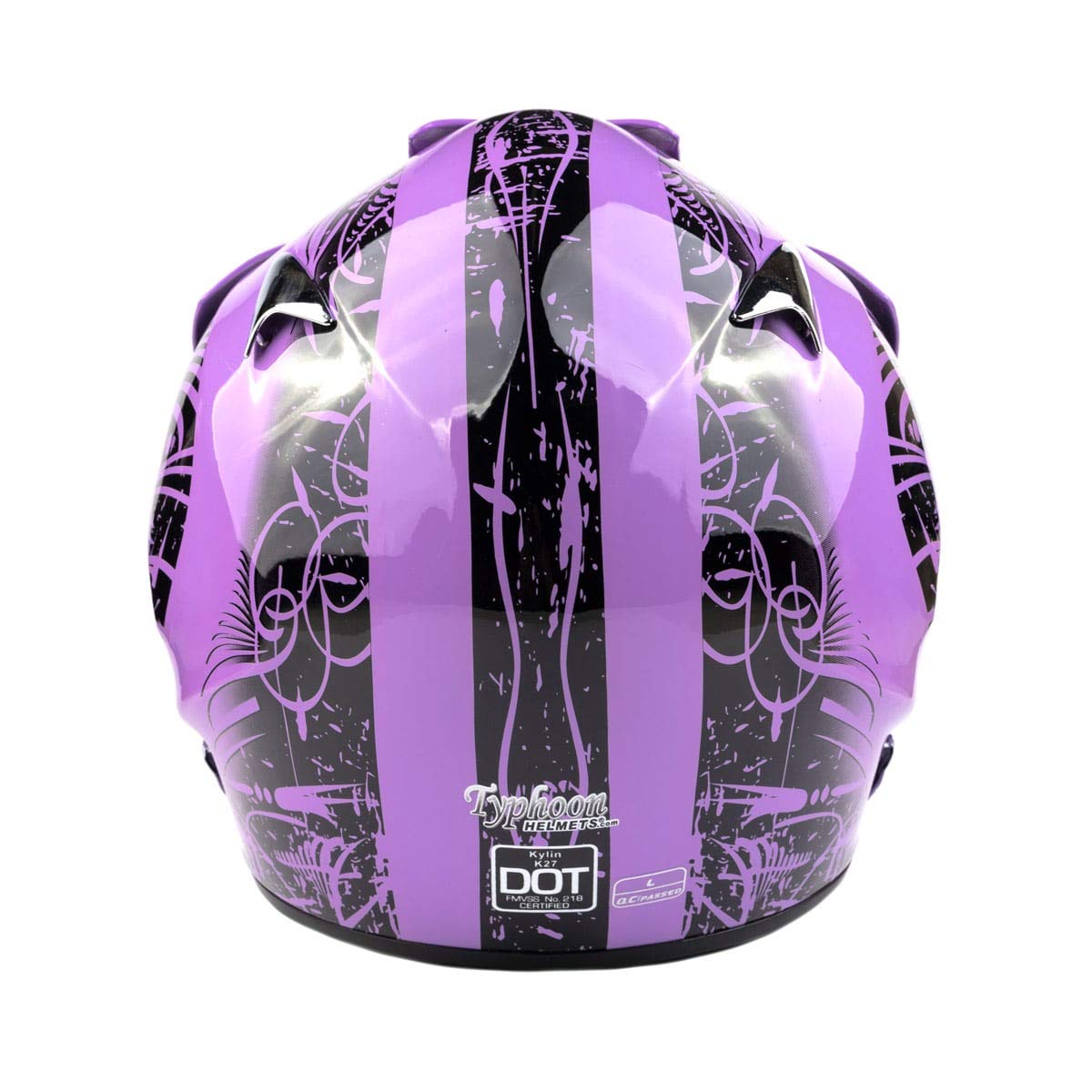 Typhoon Adult Atv Helmet Goggles Gloves Gear Combo Black Purple ( Xxl )