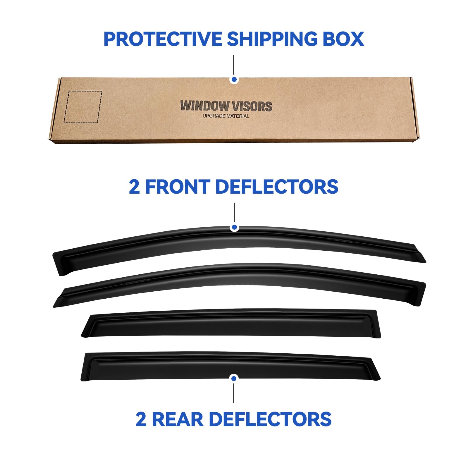 Window Visors Rain Guards Shield for 2013 2014 2015 2016 2017 2018 2019 Ford Escape, Out-Channel Window Vent Wind Deflectors Vis