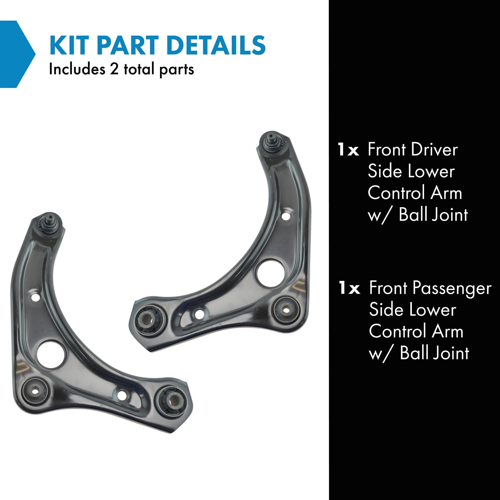 Trq Front Lower Control Arm With Ball Joint Set Compatible With 2012-2019 Nissan Versa 2014-2019 Versa Note