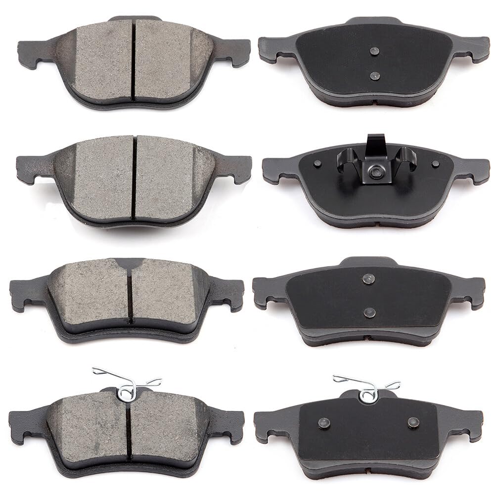 Eccpp D1044-7947 D1095-7874 Front & Rear Ceramic Disc Brake Pad Set - Fit For Ford Ecosport 2018, Escape 2013-2016, Focus 2012-2
