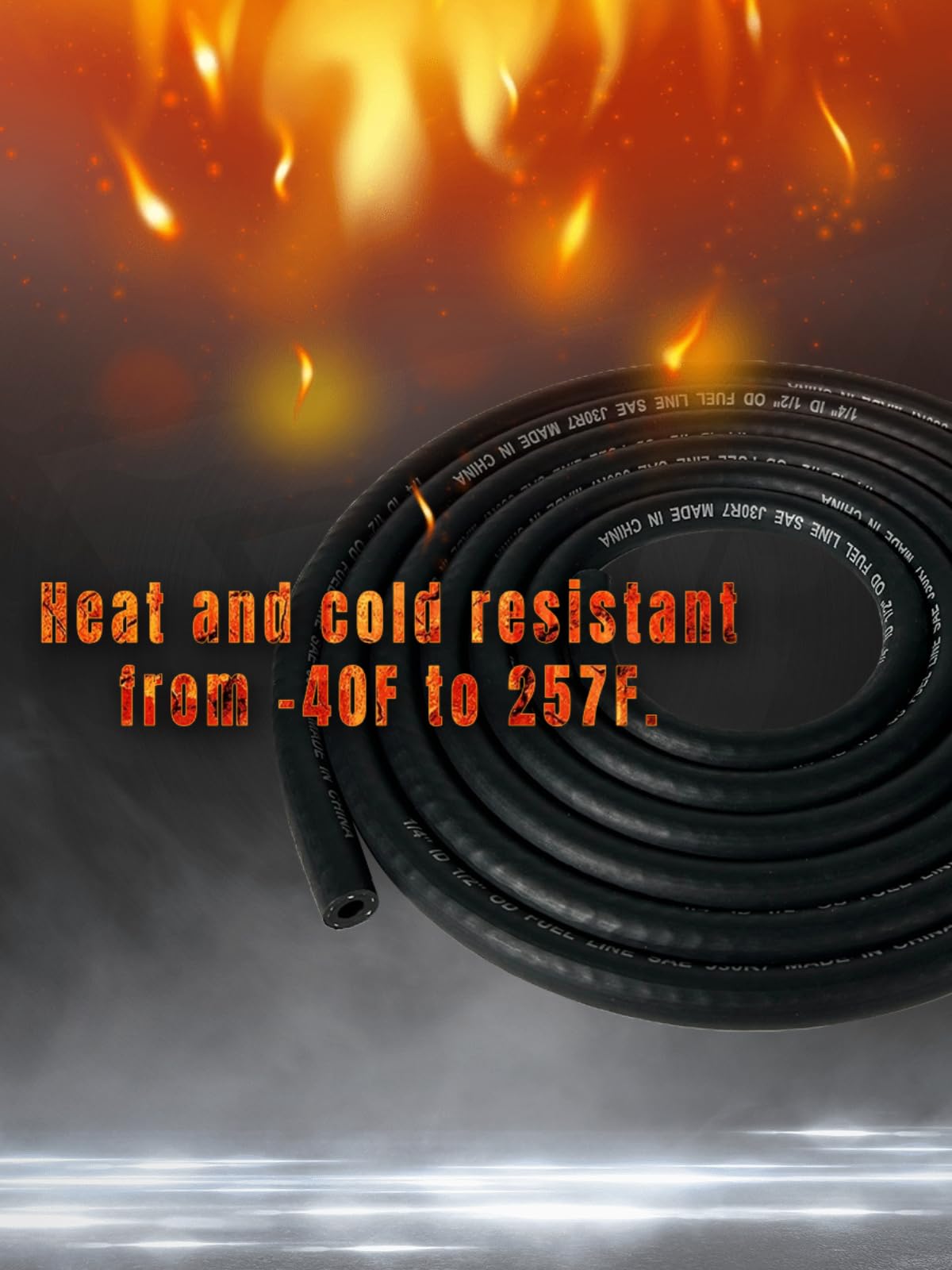 Yamakato 1/4 Nbr Fuel Hose Line Braided Sae J30R7 6Mm Id 9.5 Feet Tubing Automotive Pcv/Eec