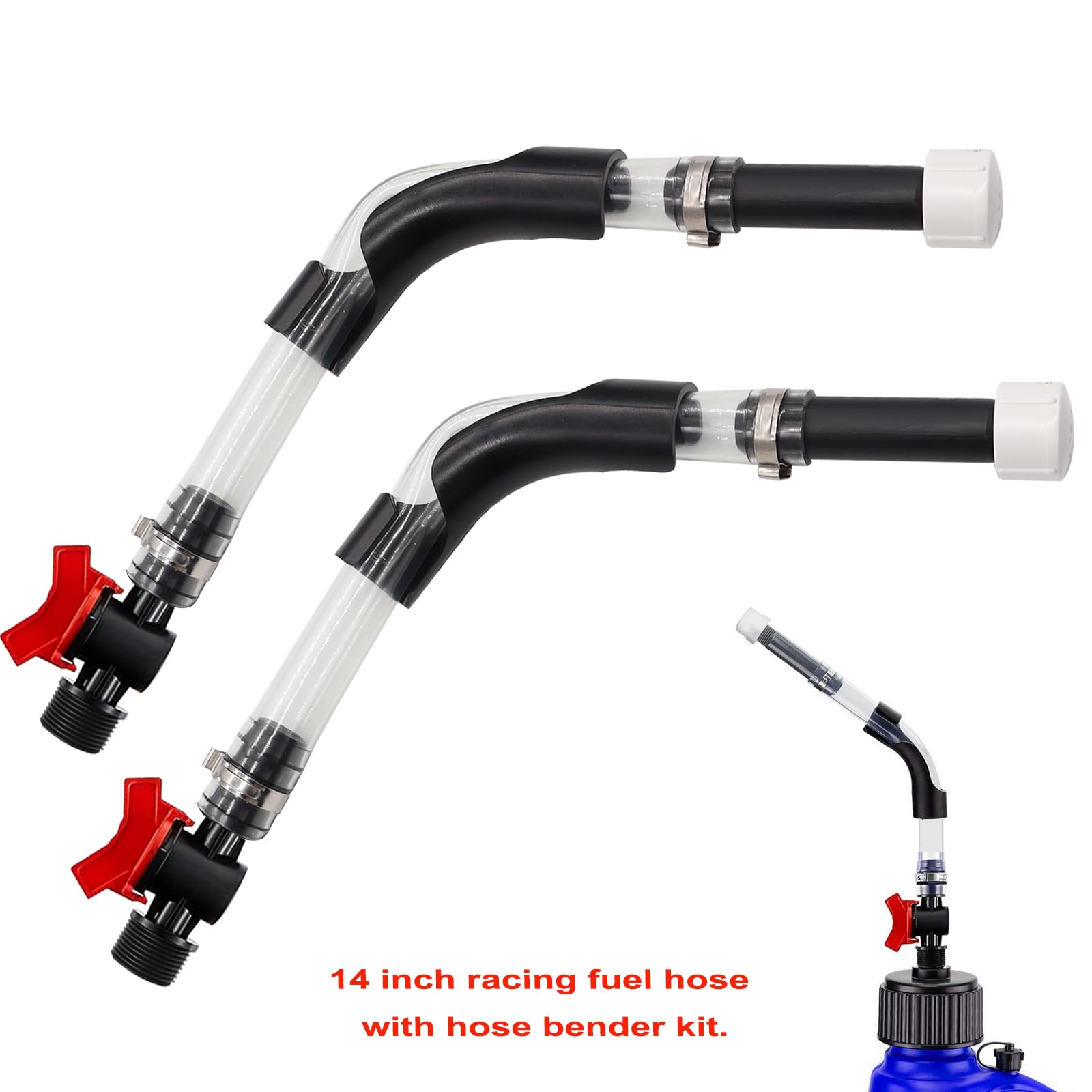 Taiss 3 Pcs Racing Fuel Hose With Ball Valve Shut Off,Racing Fuel Jug Hose With Hose Bender Kit.Suitable For Scribner Fuel Jugs,Jegs Jugs,Lc2 Jugs Hose Racing Fuel Container Gas Fuel Tank