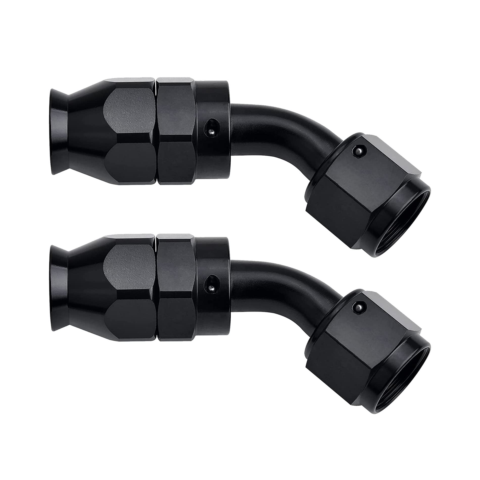 Evil Energy 6An Ptfe Hose End Fitting 45 Degree Black For Ptfe Hose Only 2Pcs