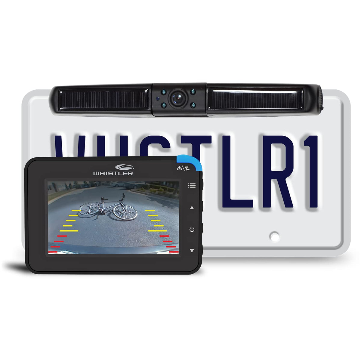 Whistler Backup Camera, 4.3'' Lcd Monitor, Ip65 Weather Resistant, Solar Charging, No Hardwire, 110 Wide Rear View With Led Ligh