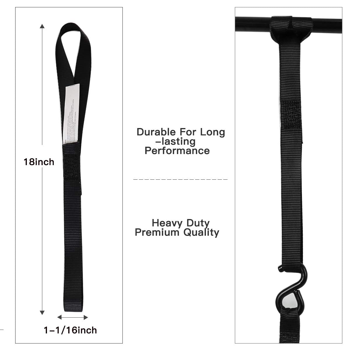 XSTRAP STANDARD Soft Loop Tie-Down Straps 8PK 1-1/16 x 18 inches - 3600LB Breaking Strength, Loops for Securing Trailering of Bi