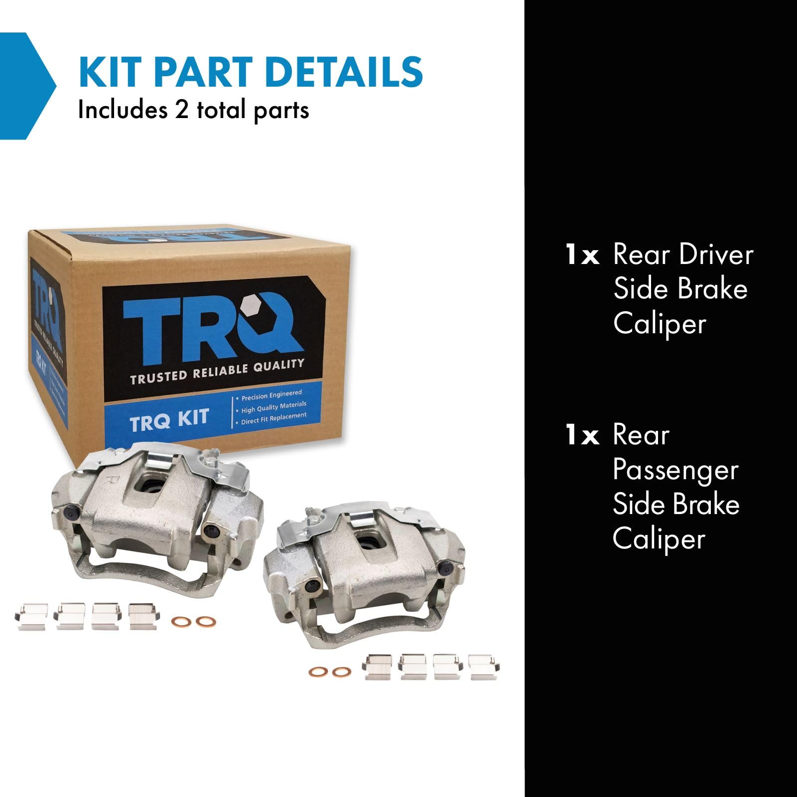 Trq Rear Brake Caliper Set Compatible With 2008-2015 Lexus Lx570 Toyota Land Cruiser