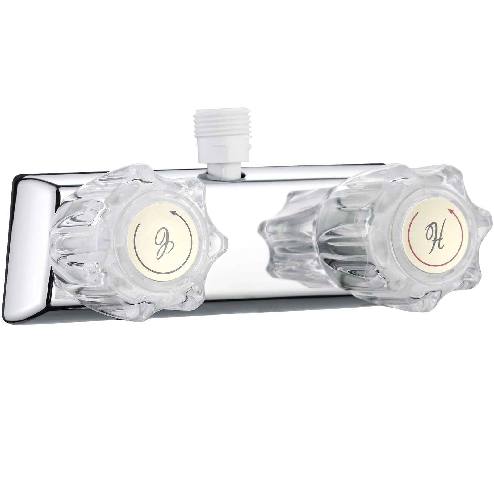 RV Shower Faucet, Dual-Handle Camper Shower Faucet with Acrylic Knobs, 4'' RV Shower Valve Diverter, RV Outdoor Shower for RV, C