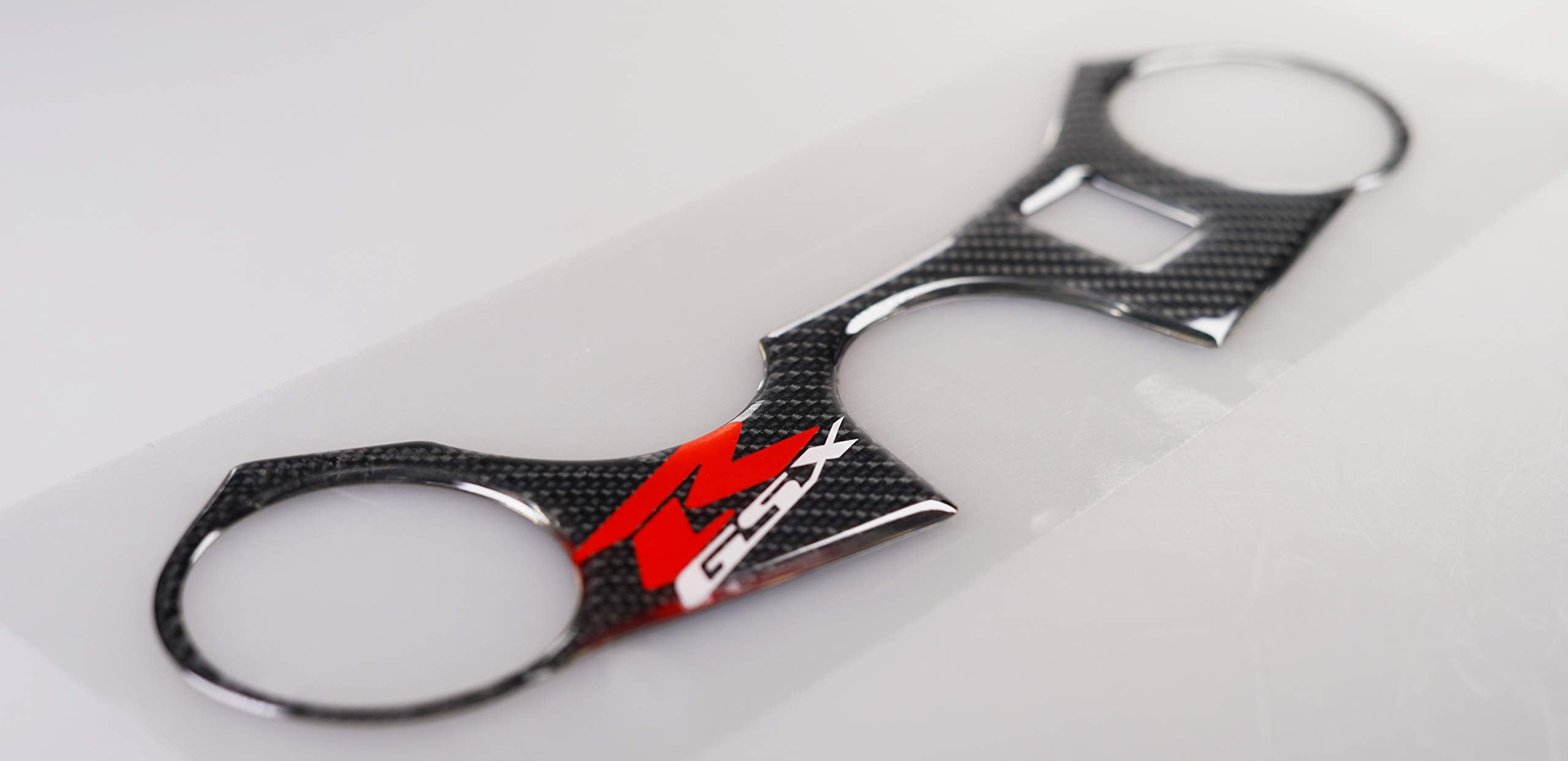 Revsostar 5D Real Carbon Look, Reflective Logo, Decal Sticker, Tank Protector,Top Clamp Triple Tree Pad For Gsxr 600 750 2006-2016