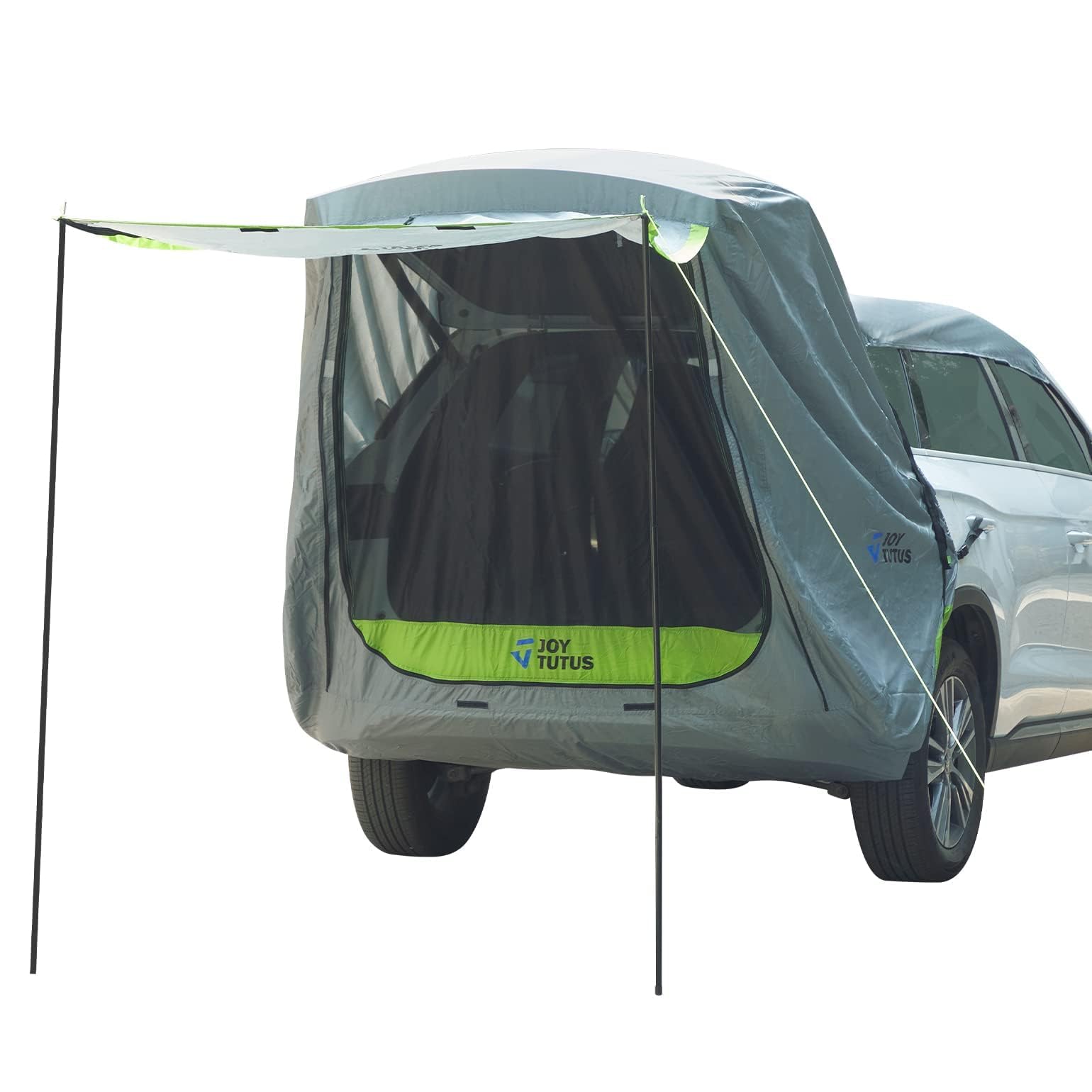 JOYTUTUS SUV Tailgate Tent with Awning Shade, Car Roof Canopy and Poles, Water Resistant Camping Tent, Outdoor Travel Preferred,
