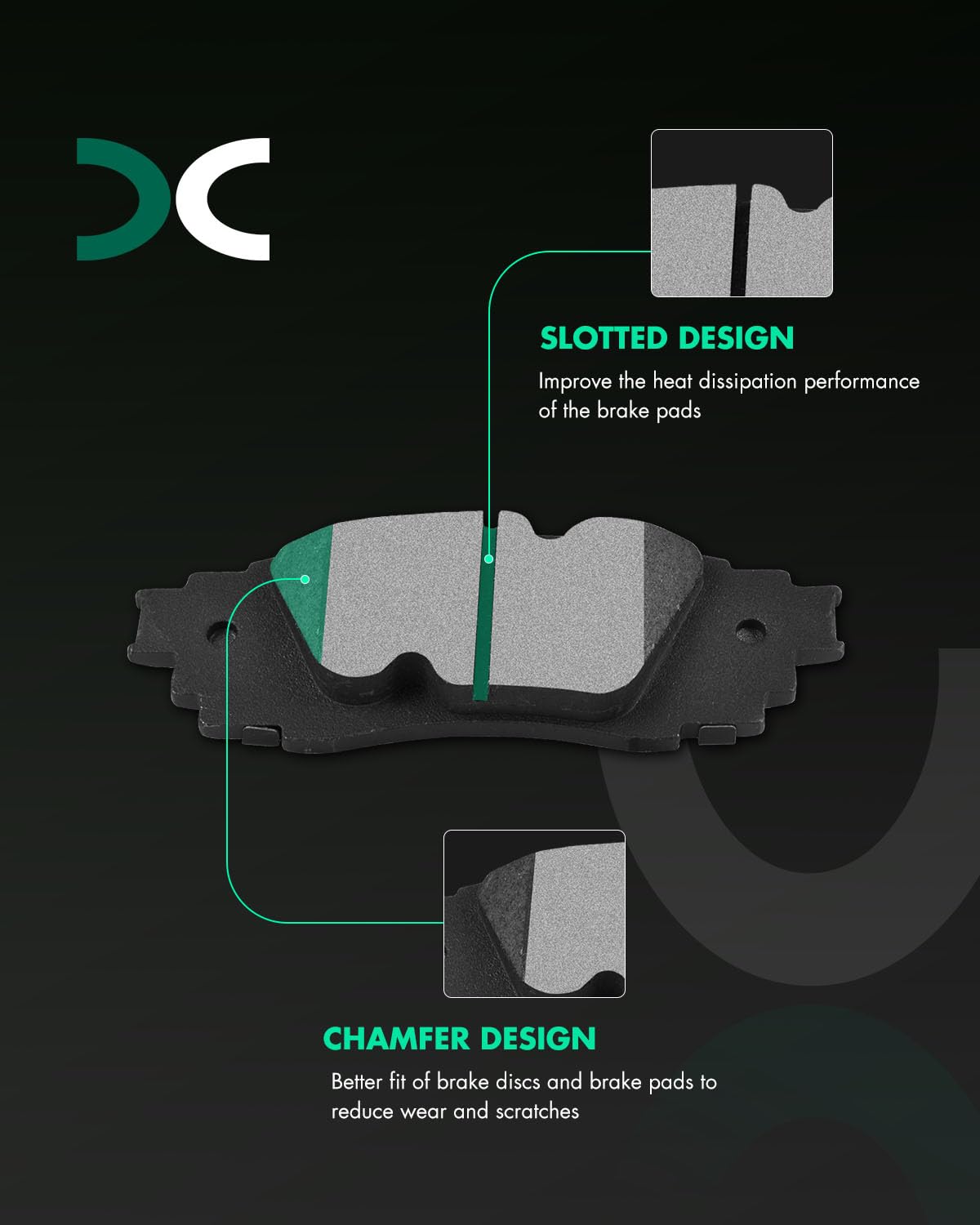 Scitoo D1879 Metallic Brake Pads Sets Rear W/Hardware Replacement For Lexus For Es250/For Rx350/For Rx350L/For Rx450H/For Rx450H