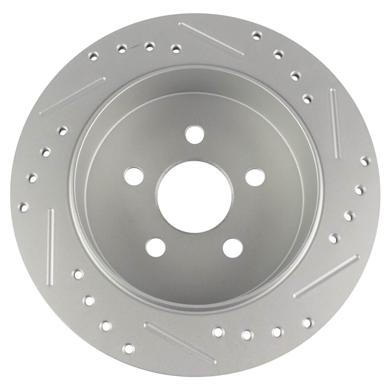 Trq Brake Rotors Set Performance Premium G-Coated Slotted X Drilled Compatible With 95-00 Chrysler Cirrus 01-10 Pt Cruiser 96-06