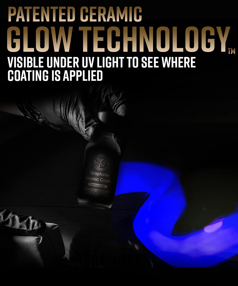 Adam's Polishes Graphene Ceramic Coating Kit - 10H Protection, UV Glow Technology, Standard Size, Ideal for Car Detailing