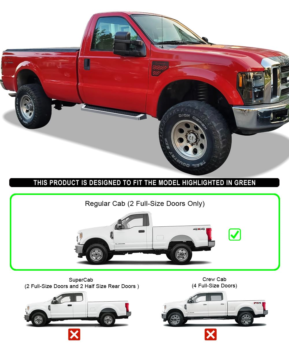 APS Running Boards Style Compatible with Ford F150 2015-2025 Regular Cab & F-250 F-350 Super Duty 2017-2025 (Nerf Bars Side Step