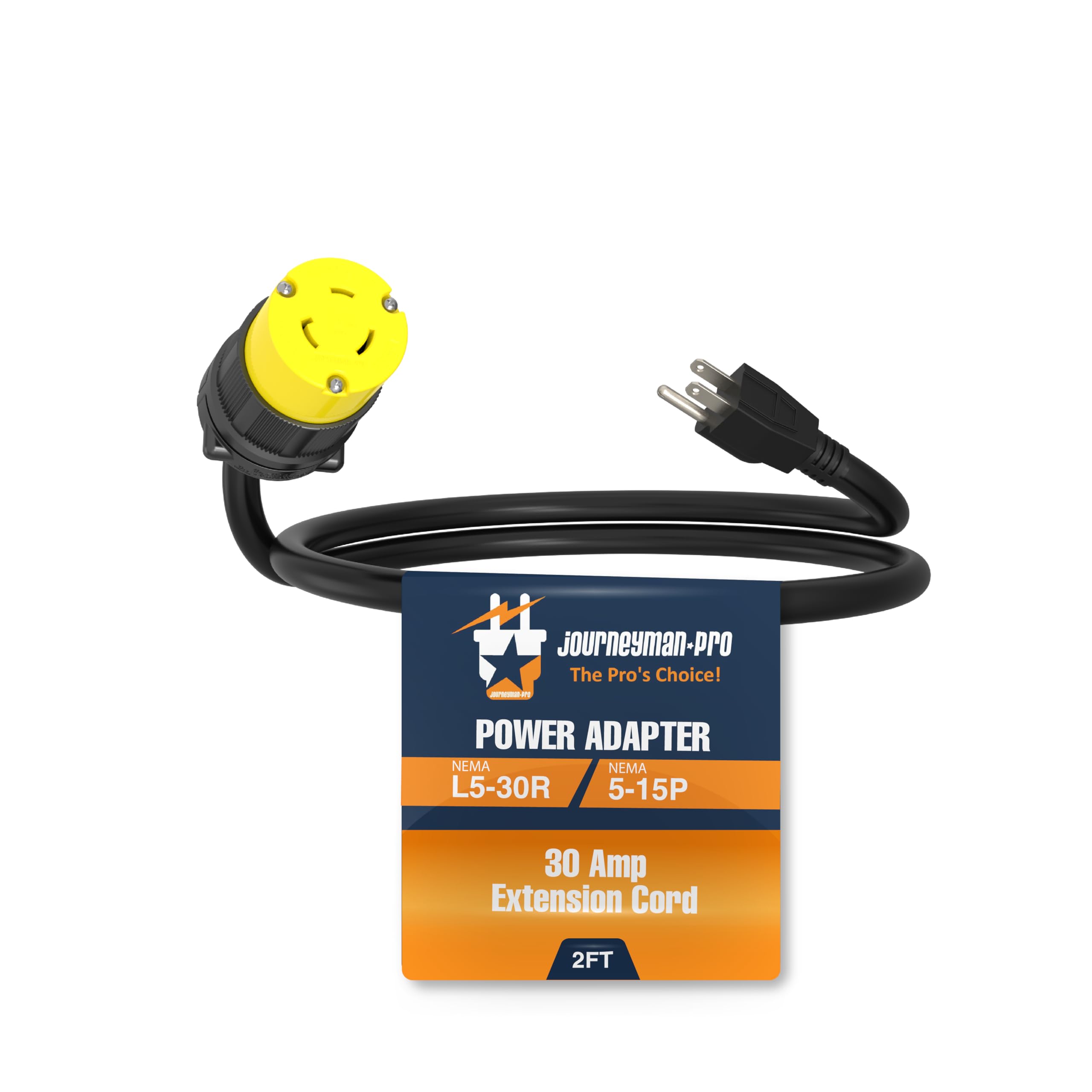 15 To 30 Amp 110 Volt Rv Power Cord Adapter By Journeyman Pro, 15A Male Plug (5-15P) Converts To 30A Female Connector (Tt-30R) 2