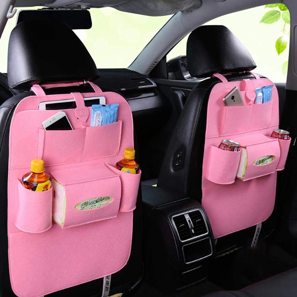 Spedy Car Auto Seat Back Multi Pocket Storage Bag Organizer Pink Set Of 2 Backorganiser11