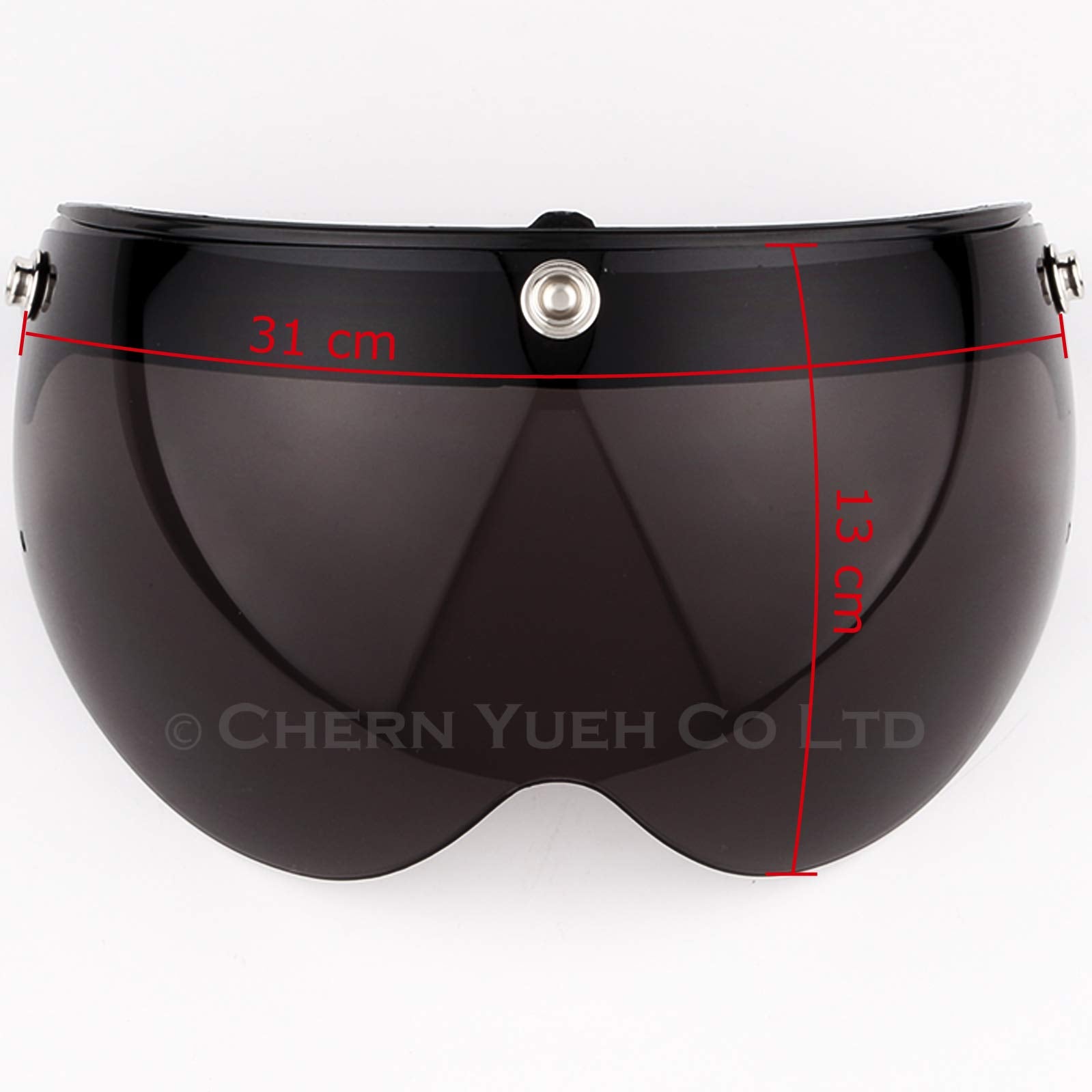 3-Snap Visor Lens Shield For Motorcycle Helmets Flip Up Down (Smoke)