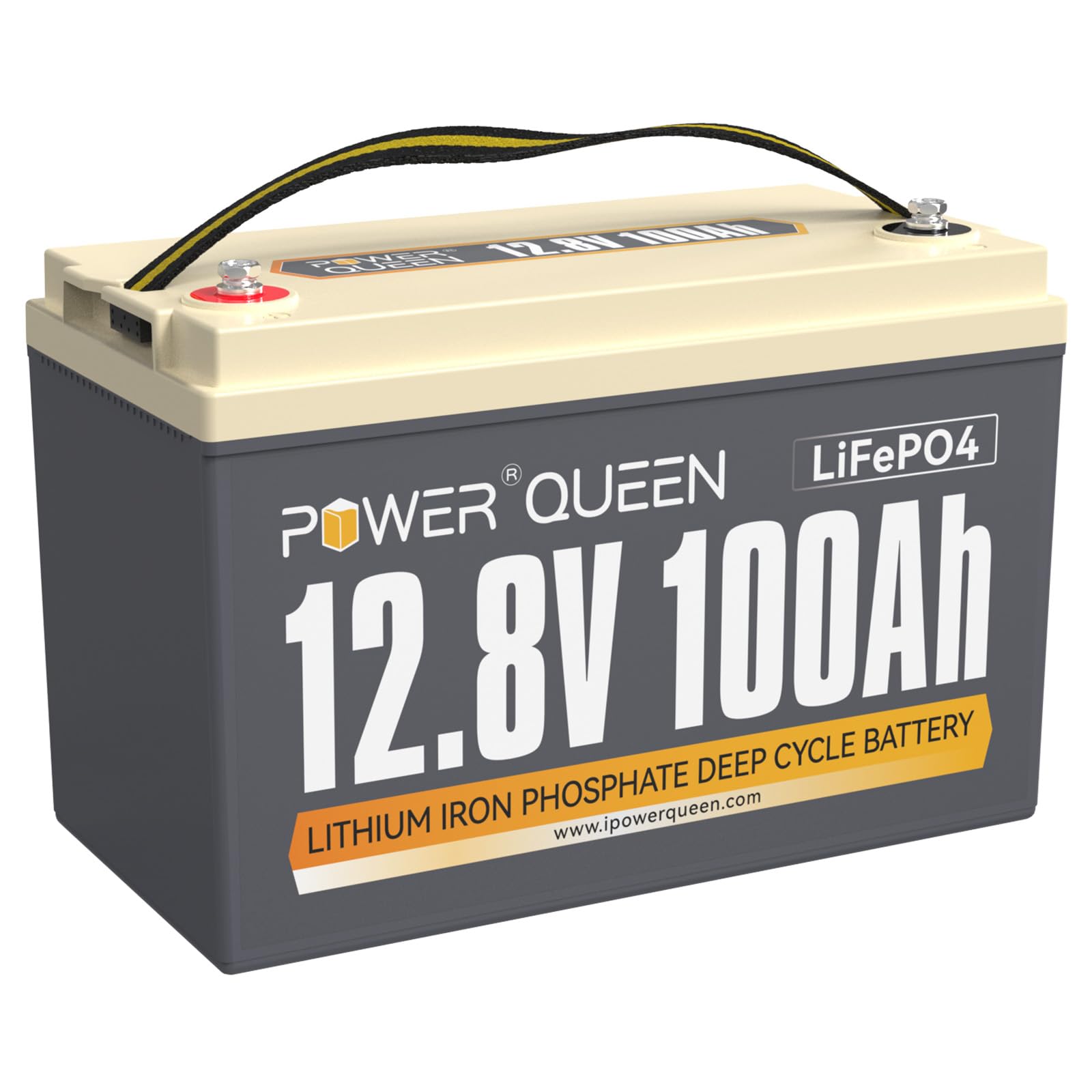 Power Queen 12.8V 100Ah Group 31 Lifepo4 Battery, Built-In 100A Bms, Lithium Battery 1280Wh, Up To 15000+ Cycles, Support In Series/Parallel, Widely Used For Solar Home System, Rv, Off-Grid Life