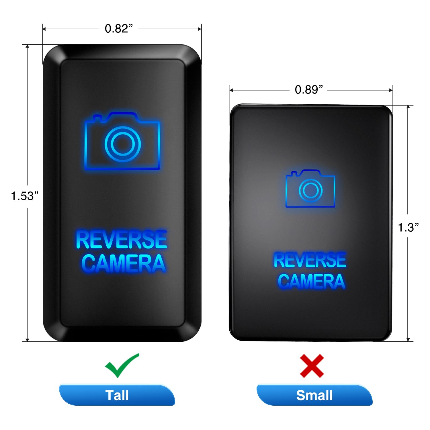 Nilight Reverse Camera Push Button Switch 12V On Off Switches With Connector Wire Kit 1.54'' X 0.83'' Replacement For Toyota Fj