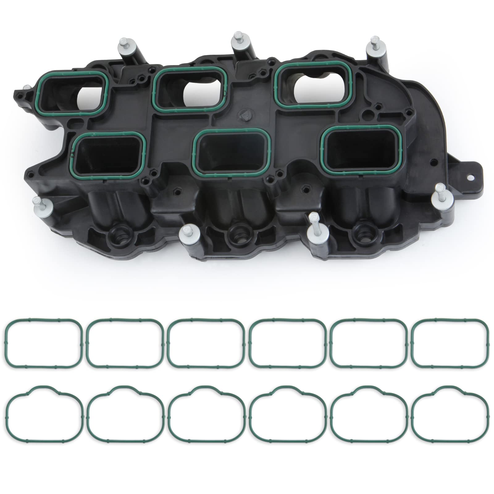 Mitzone Intake Manifold With Gasket Compatible With 2011-2018 Jeep Dodge Ram Chevy 3.6L V6 Vehicles Grand Cherokee Wrangler Journey Grand Caravan Town Country Replace 05184199Af
