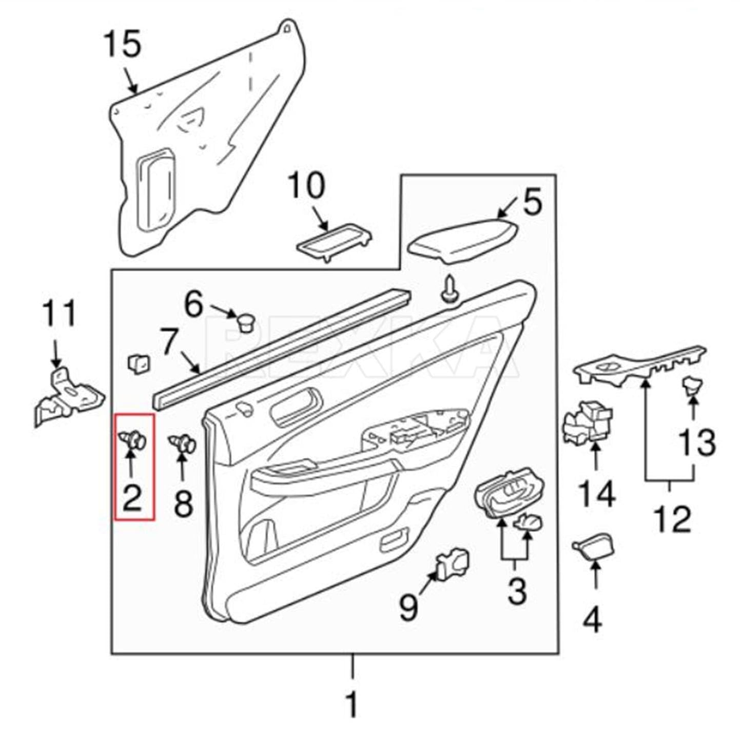 Rexka 10pcs Door Trim Panel Retainer Clips, Gray Nylon for Honda Acura, Fits Accord, Civic, CR-V, Odyssey