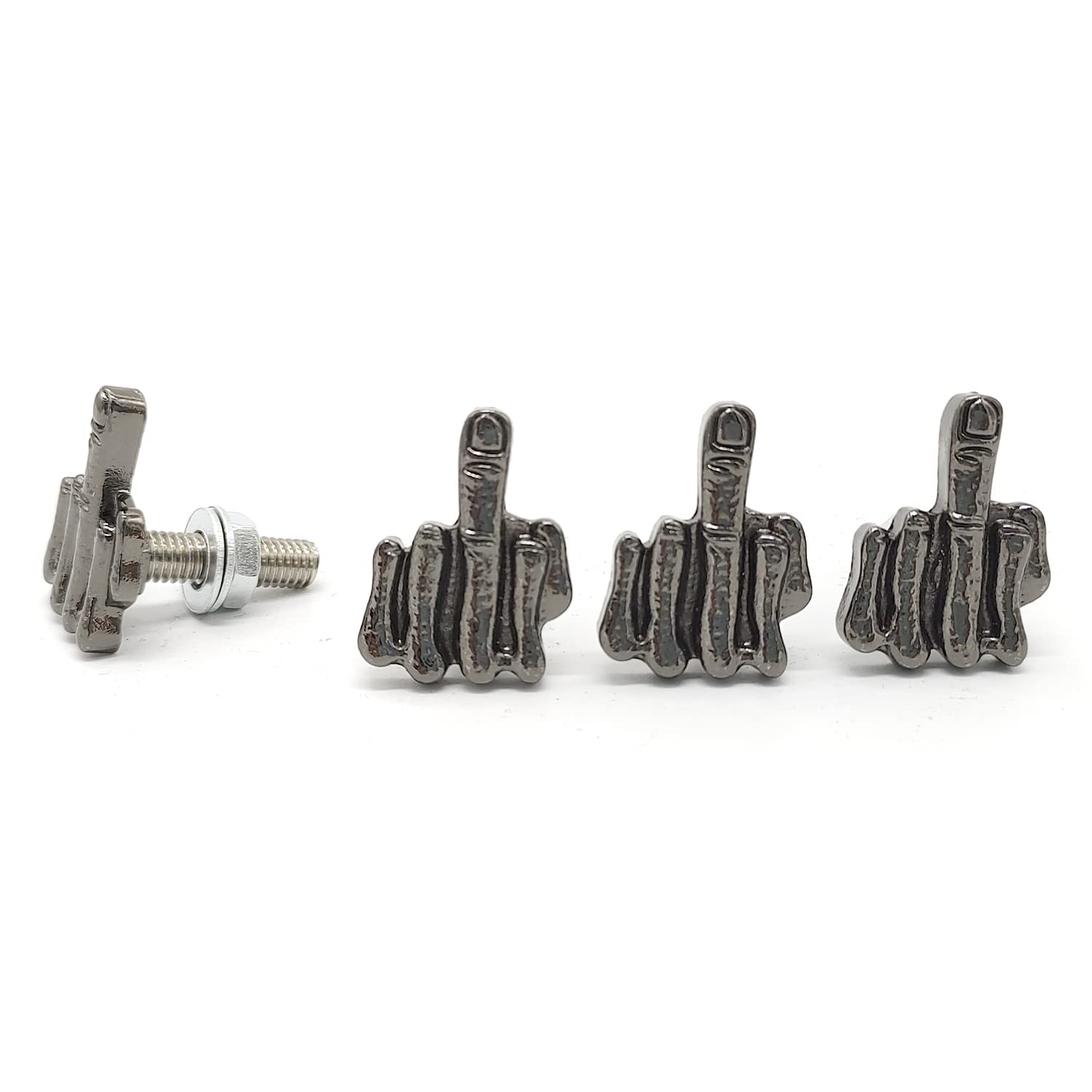License Plate Bolts, 4 Pcs Stainless Steel License Plate Screw For Motorcycle Chopper Car Tag Frame Windshield Trim (Black)
