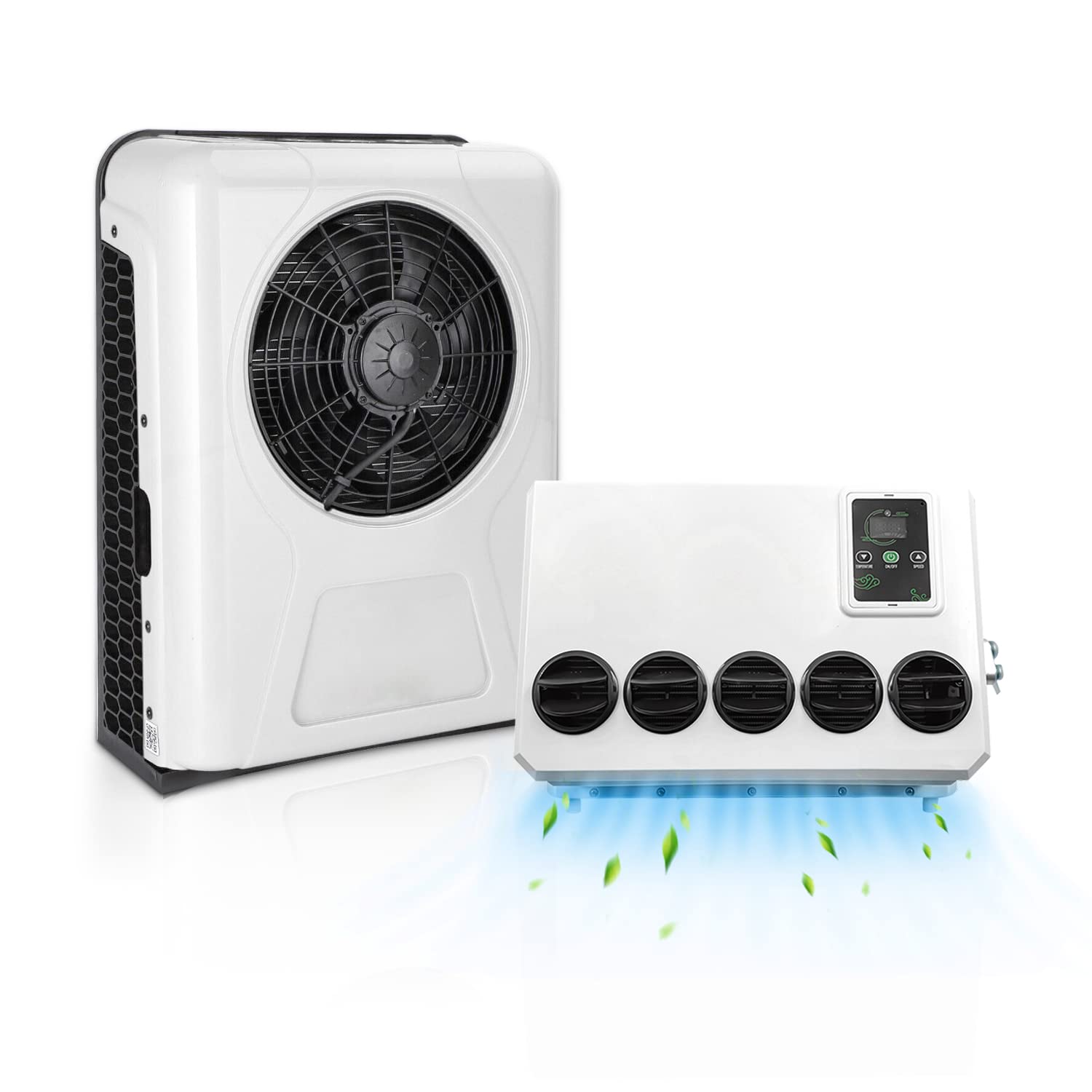 Universal Split Air Conditioner New Energy Electric Automotive Ac Unit 12V 6600 Btu For Truck, Semi Trucks, Rv,Van, Camper Van(White)