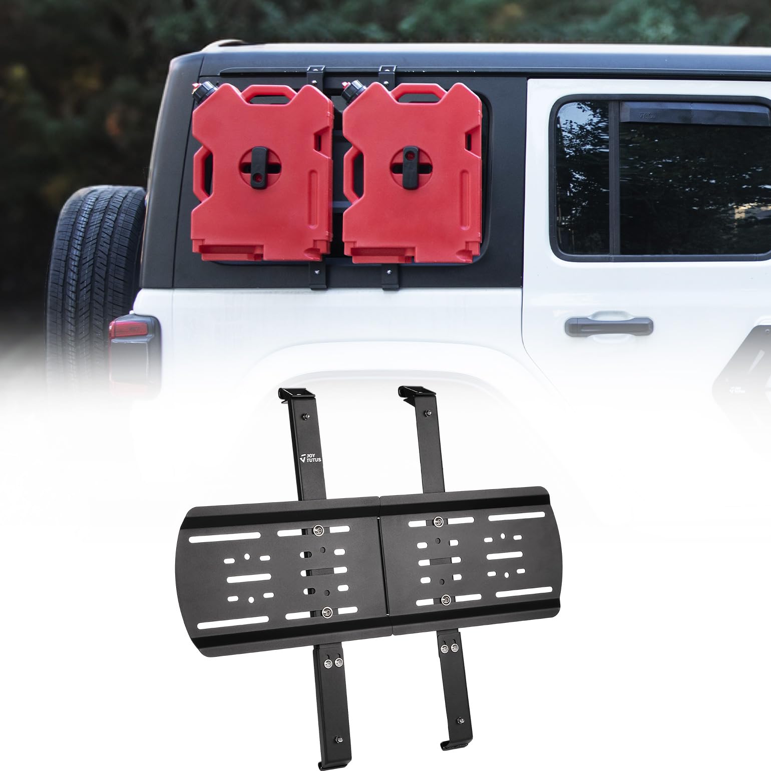 JOYTUTUS Rear Window Storage Panel Kit - Compatible with Wrangler JL 2018-2024, Cargo Bracket Mounting Plate Kits for Recovery T