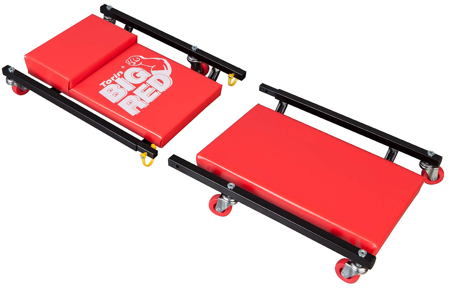 BIG RED 36" Padded Rolling Garage Creeper, Alloy Steel, 6 Casters, Red, Model AR7565B-1
