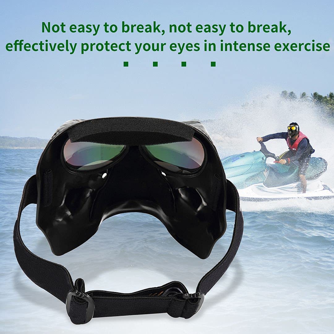 BOROLA Motorcycle Goggles - Skull Mask Sunglasses, E-series Carbon Fiber, Model B-YG10-C, 1 Count