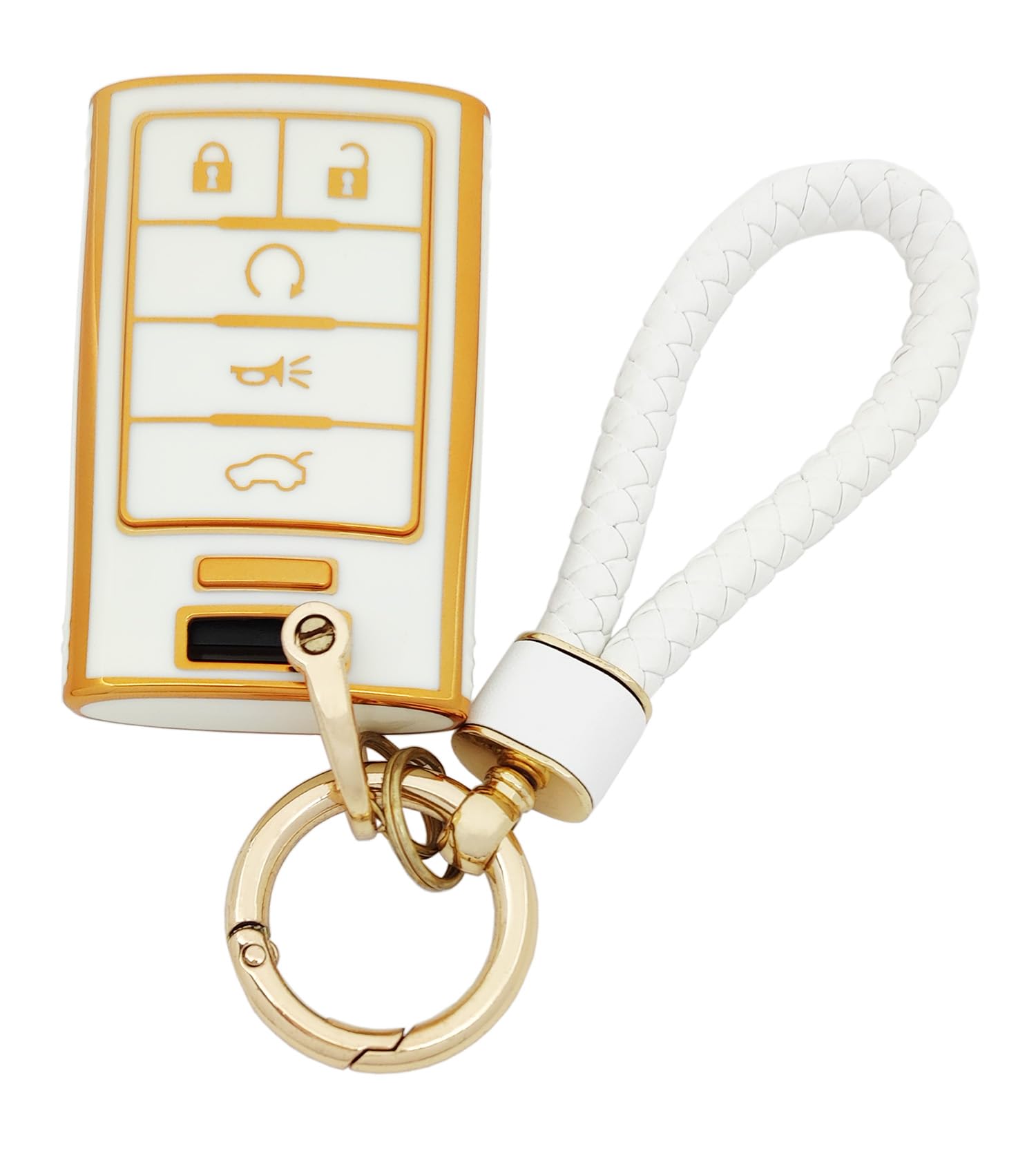 Arruweer Key Fob Cover For Cadillac Soft Tpu Key Fob Case Holder Protector Compatiable With Cadillac Srx Ats Elr Xts 2010 2011 2