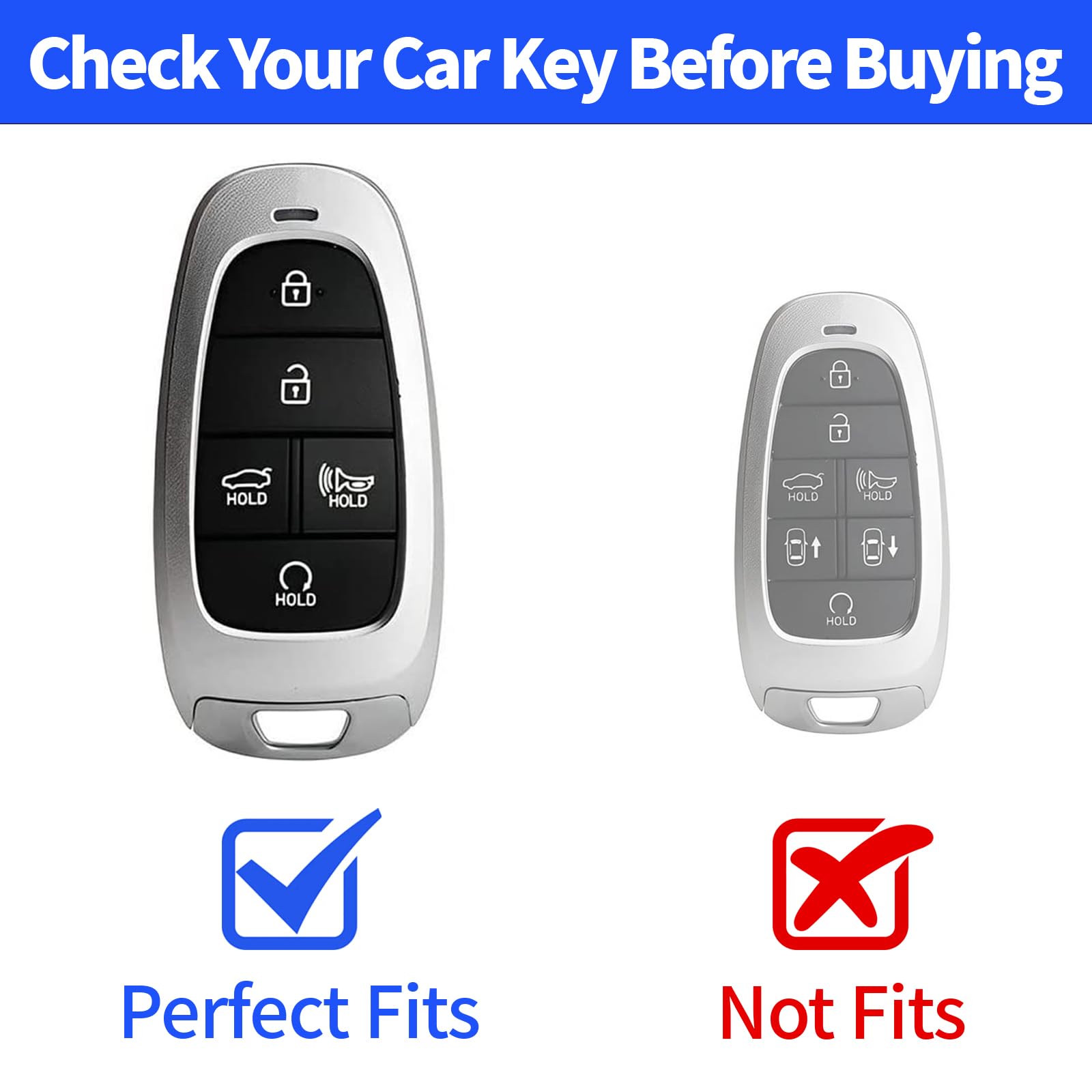 Kespevn For Hyundai Key Fob Cover 5 Button Soft Tpu With Leather Keychain 360 Degree Protection Car Key Case Shell Holder Fits F